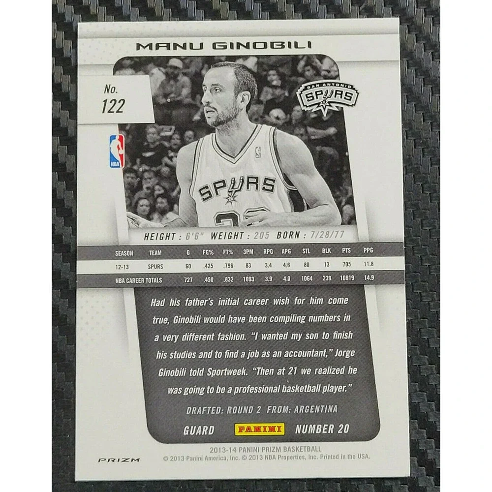 2013-14 PRIZM‎ - MANU GINOBILI - GREEN PRIZM